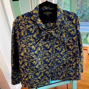J. Peterman blue and yellow flowered women’s suit.